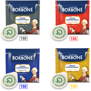 Caffè Borbone Mix 600 Cialde  - 150 Miscela Nera - 150 Miscela Rossa - 150 Miscela Blu - 150 Miscela Oro