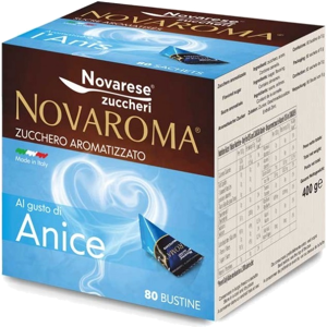 Novarese Zuccheri Novaroma Zucchero Aromatizzato - 80 Bustine Da 5g Al Gusto Di Anice