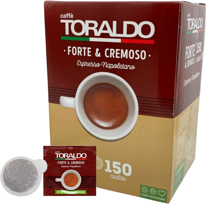 Caffè Toraldo - Miscela Forte & Cremoso - Box 150 Cialde Ese44 Da 7.2g