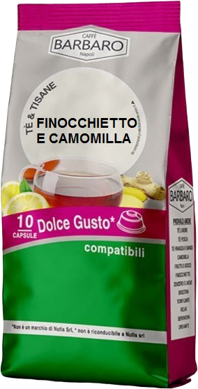 Caffè Barbaro Tisana Finocchietto E Camomilla Barbaro - 10 Capsule Compatibili Dolce Gusto Da 3.5g