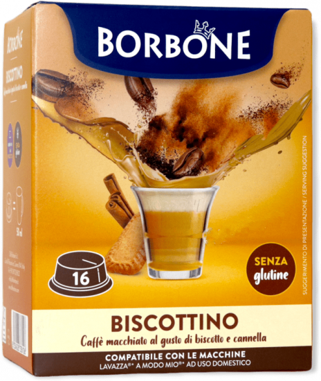 Caffè Borbone Caffè Biscotto E Cannella  Biscottino - 16 Capsule Compatibili A Modo Mio Da 8g