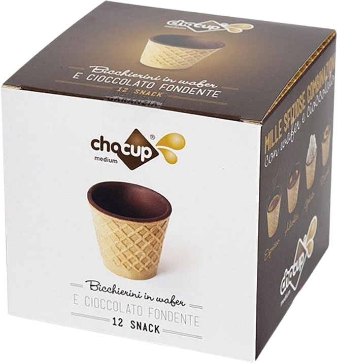 Foodrinks Chocup Medium 60ml - 12 Snack Bicchierini In Wafer E Cioccolato Fondente Da 200g