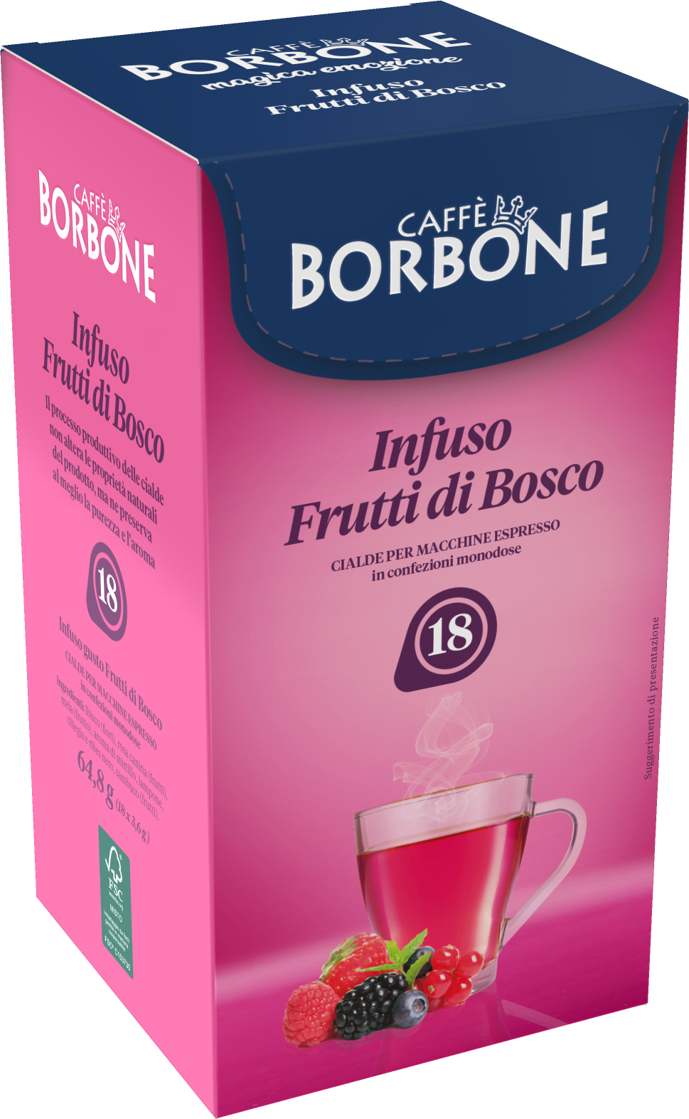 Caffè Borbone Frutti Di Bosco  - Box 18 Cialde Ese44 Da 3.8g