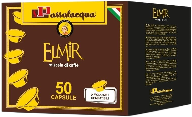 Passalacqua Caffè  Elmir - Gusto Pieno - Box 50 Capsule Compatibili A Modo Mio Da 5.5g