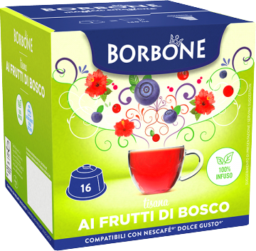 Caffè Borbone Tisana Ai Frutti Di Bosco  - 16 Capsule Compatibili Dolce Gusto Da 3g