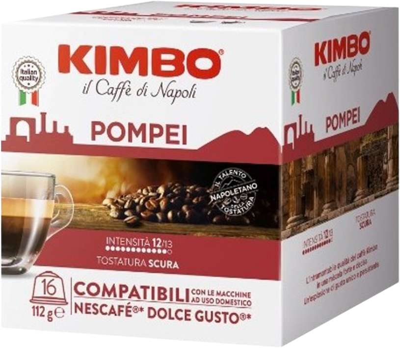 Kimbo Caffè  Pompei - 16 Capsule Compatibili Dolce Gusto Da 7g