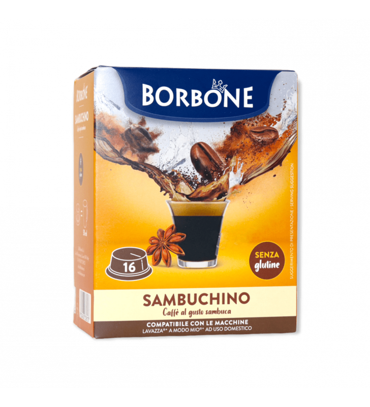 Caffè Borbone Caffè Alla Sambuca  Sambuchino - 16 Capsule Compatibili A Modo Mio Da 5g