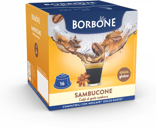 Caffè Borbone Caffè Alla Sambuca  Sambucone - 16 Capsule Compatibili Dolce Gusto Da 6.5g