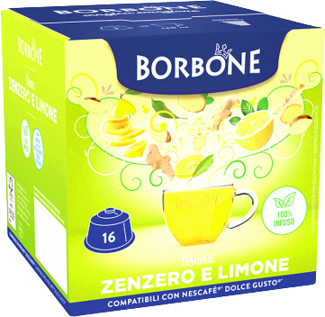 Caffè Borbone Tisana Zenzero E Limone  - 16 Capsule Compatibili Dolce Gusto Da 3g