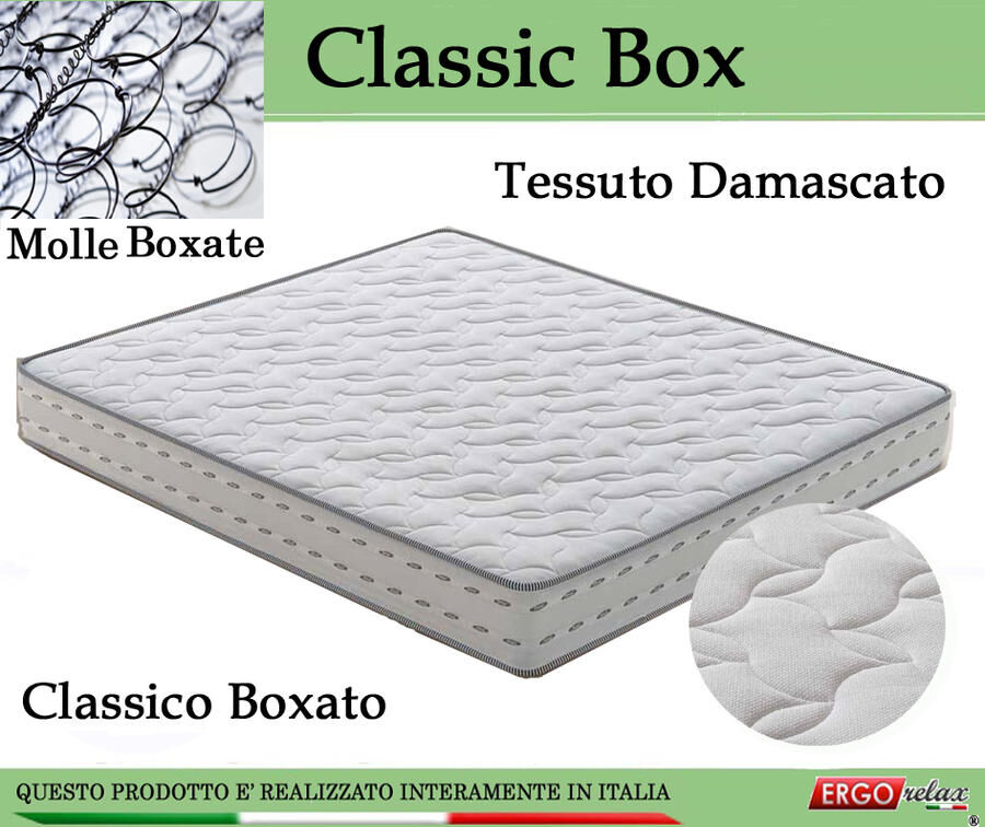 ergorelax materasso a molle bonnel mod. classic box da cm 100x190/195/200 fascia tred altezza c 21 - ergorelax