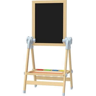 Aiyaplay Cavalletto per Bambini Doppia Lavagna per Gesso e Pennarelli, Lavagnetta Magnetica e Rotolo di Carta, Legno Aosom Italy Aiyaplay Cavalletto per Bambini Doppia Lavagna per Gesso e Pennarelli, Lavagnetta Magnetica e Rotolo di Carta, Legno Aosom Italy