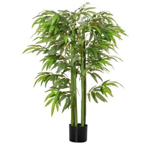 Homcom Pianta Finta Bambù in Vaso 140cm per Interno ed Esterno, Bambù Artificiale e Realistico con 336 Foglie