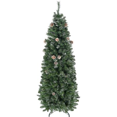 Homcom Albero di Natale Artificiale da 180cm con Pigne, 618 Rami e Base in Metallo, Verde Aosom Homcom Albero di Natale Artificiale da 180cm con Pigne, 618 Rami e Base in Metallo, Verde Aosom
