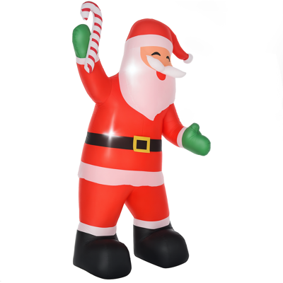 Homcom Babbo Natale Gonfiabile 243cm Decorazione Natalizia con Bastoncino di Zucchero, 2 Luci a LED, Impermeabile IP44 Aosom Homcom Babbo Natale Gonfiabile 243cm Decorazione Natalizia con Bastoncino di Zucchero, 2 Luci a LED, Impermeabile IP44 Aosom