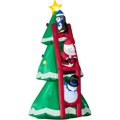 Outsunny Albero di Natale Gonfiabile con Babbo Natale e Luci LED, Gonfiatore Incluso, 162x125x247cm Aosom Outsunny Albero di Natale Gonfiabile con Babbo Natale e Luci LED, Gonfiatore Incluso, 162x125x247cm Aosom