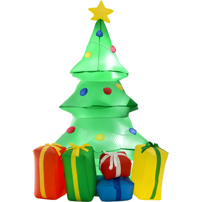 Homcom Albero di Natale Gonfiabile 150cm con 3 Luci LED, Gonfiatore e Accessori Montaggio, Addobbo Natalizio per Esterno Homcom Albero di Natale Gonfiabile 150cm con 3 Luci LED, Gonfiatore e Accessori Montaggio, Addobbo Natalizio per Esterno