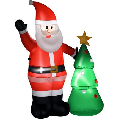 Homcom Babbo Natale gonfiabile con albero - Decorazione natalizia esterna Homcom Babbo Natale gonfiabile con albero - Decorazione natalizia esterna