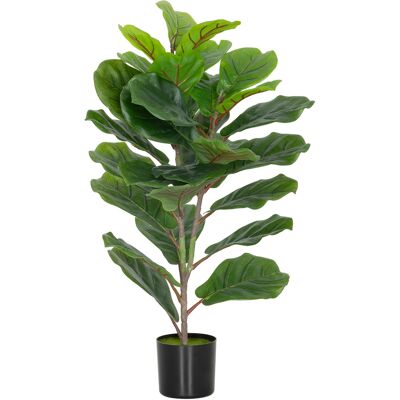 Homcom Pianta Finta Ficus Lyrata Alta 80 cm per Interni con Vaso, Decorazione per Casa e Ufficio, Verde Aosom Italy Homcom Pianta Finta Ficus Lyrata Alta 80 cm per Interni con Vaso, Decorazione per Casa e Ufficio, Verde Aosom Italy