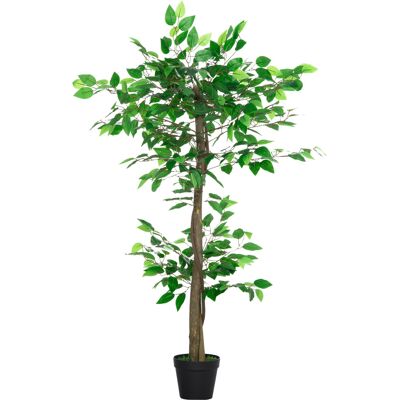Outsunny Pianta Artificiale Albero del Tè con 546 Foglie Realistiche e Vaso Cemento 120 cm Verde Aosom Italy Outsunny Pianta Artificiale Albero del Tè con 546 Foglie Realistiche e Vaso Cemento 120 cm Verde Aosom Italy