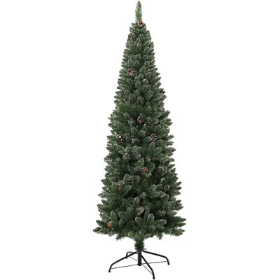 Homcom Albero di Natale Innevato Alto 180 cm con 618 Rami, Pigne e Base in Acciaio Homcom Albero di Natale Innevato Alto 180 cm con 618 Rami, Pigne e Base in Acciaio