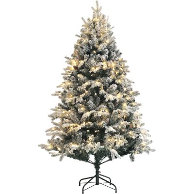 Homcom Albero di Natale Artificiale 180cm con 793 Rami, Luci LED e Rami Innevati, Verde Homcom Albero di Natale Artificiale 180cm con 793 Rami, Luci LED e Rami Innevati, Verde