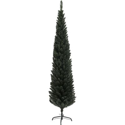 Homcom Albero di Natale Slim Alto 195 cm Salvaspazio con 390 Rami con Base in Acciaio per Interni, Verde Homcom Albero di Natale Slim Alto 195 cm Salvaspazio con 390 Rami con Base in Acciaio per Interni, Verde