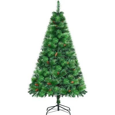 Homcom 180cm Alberello di Natale artificiale Decorato e Ignifugo per Interni con 782 Rami e Base in Metallo, sano e naturale, Verde Aosom Italy Homcom 180cm Alberello di Natale artificiale Decorato e Ignifugo per Interni con 782 Rami e Base in Metallo, sano e naturale, Verde Aosom Italy