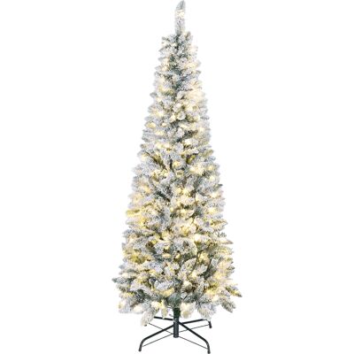 Homcom Albero di Natale Innevato con 180 Luci LED a 11 Effetti e 479 Rami, Ø65x180 cm, Verde e Bianco Aosom Italy Homcom Albero di Natale Innevato con 180 Luci LED a 11 Effetti e 479 Rami, Ø65x180 cm, Verde e Bianco Aosom Italy