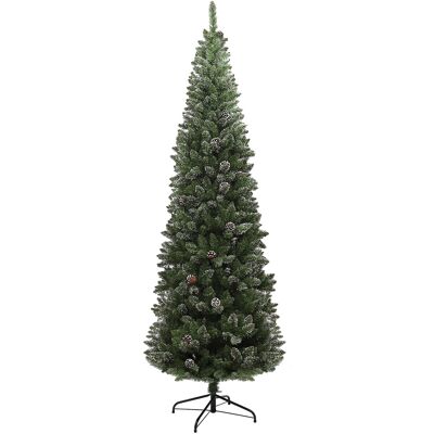 Homcom Albero di Natale Innevato Alto 225 cm con 980 Rami, Pigne e Base in Acciaio Aosom Italy Homcom Albero di Natale Innevato Alto 225 cm con 980 Rami, Pigne e Base in Acciaio Aosom Italy