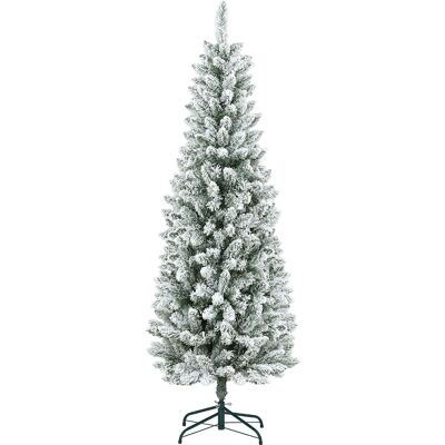 Homcom Albero di Natale 180cm con 479 Rami Innevati, Design Alto e Stretto con Base Pieghevole, Verde Homcom Albero di Natale 180cm con 479 Rami Innevati, Design Alto e Stretto con Base Pieghevole, Verde