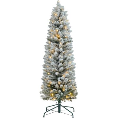 Homcom Albero di Natale Innevato con 263 Rami e Luci LED Bianche in Plastica e Metallo, Ø45x150 cm, Verde Aosom Italy Homcom Albero di Natale Innevato con 263 Rami e Luci LED Bianche in Plastica e Metallo, Ø45x150 cm, Verde Aosom Italy