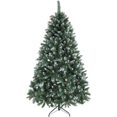 Homcom Albero di Natale Innevato Alto 180 cm con 910 Rami e Pigne, Base in Metallo Pieghevole, Verde Aosom Italy Homcom Albero di Natale Innevato Alto 180 cm con 910 Rami e Pigne, Base in Metallo Pieghevole, Verde Aosom Italy