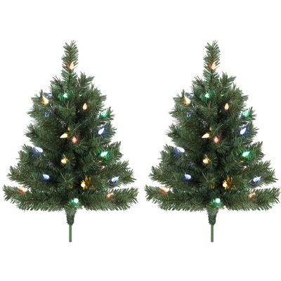 Homcom Set 2 alberi di Natale artificiali 60 cm con 60 LED multicolore e 130 punte, Verde Aosom Italy Homcom Set 2 alberi di Natale artificiali 60 cm con 60 LED multicolore e 130 punte, Verde Aosom Italy