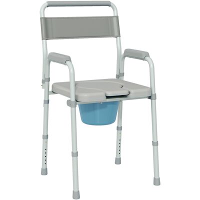 Homcom Sedia WC pieghevole antiscivolo con altezza regolabile, portata 150 kg, Grigio Aosom Italy Homcom Sedia WC pieghevole antiscivolo con altezza regolabile, portata 150 kg, Grigio Aosom Italy