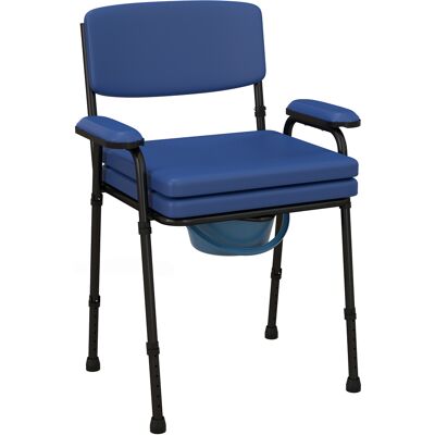 Homcom Sedia Comoda 5 in 1 per Anziani e Disabili per WC e Doccia, Altezza Regolabile e Secchio Rimovibile, Blu Homcom Sedia Comoda 5 in 1 per Anziani e Disabili per WC e Doccia, Altezza Regolabile e Secchio Rimovibile, Blu