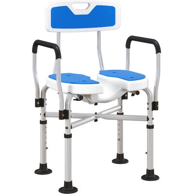 Homcom Sedia da Doccia con Seduta Scanalata, Altezza Regolabile e Piedini Antiscivolo, Blu Homcom Sedia da Doccia con Seduta Scanalata, Altezza Regolabile e Piedini Antiscivolo, Blu