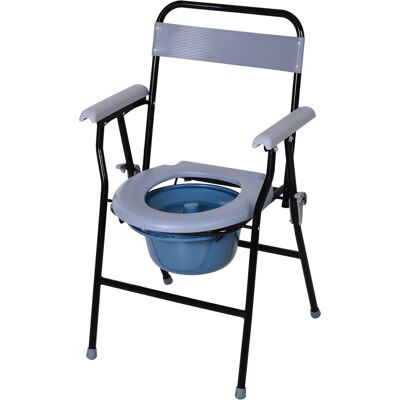 Homcom Sedia WC Pieghevole con Vaso Rimovibile in Tubi di Ferro e Plastica, 52x50x75cm Aosom Homcom Sedia WC Pieghevole con Vaso Rimovibile in Tubi di Ferro e Plastica, 52x50x75cm Aosom
