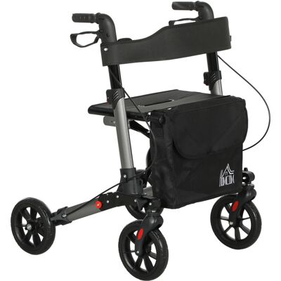 Homcom Deambulatore Pieghevole in Allumino ad Altezza Regolabile con Borsa, 67x65x79.5-94 cm, Nero e Argento Homcom Deambulatore Pieghevole in Allumino ad Altezza Regolabile con Borsa, 67x65x79.5-94 cm, Nero e Argento