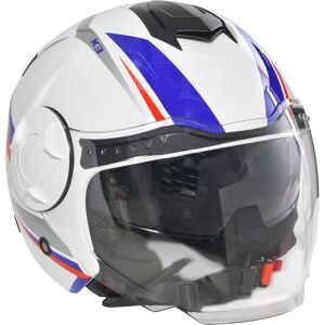 Homcom Casco Moto Jet Semi Integrale con Visiera Esterna e Parasole, Certificato ECE R22, Taglia M 57-58cm, Bianco