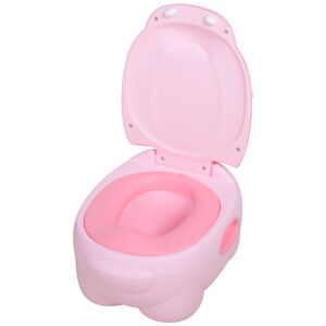 Homcom Vasino Per Bambini dai 6-48 Mesi Antiscivolo Ippopotamo Toilette per Bimbi Rosa 40 x 30 x 23cm