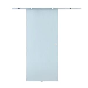 Homcom Porta Scorrevole da Interni in Vetro Satinato con Binario B3 in Alluminio per Bagno Cucina Studio 205x90x0,8cm