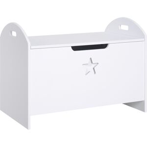 Homcom Baule in Legno Bianco con Cerniera di Sicurezza - Contenitore Giochi Homcom Baule in Legno Bianco con Cerniera di Sicurezza - Contenitore Giochi