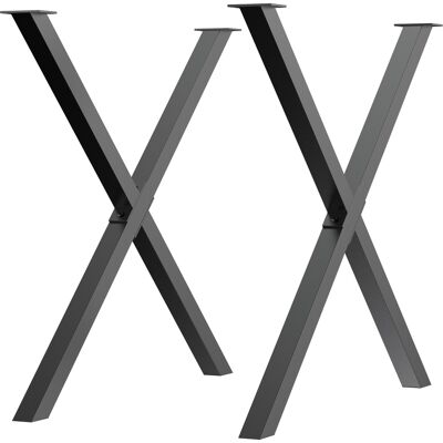 Homcom Set 2 Pezzi Gambe Tavolo in Acciaio a X con 16 Viti Incluse, Gambe preforate con 4 Fori, 80x4x72cm, Nero Aosom Homcom Set 2 Pezzi Gambe Tavolo in Acciaio a X con 16 Viti Incluse, Gambe preforate con 4 Fori, 80x4x72cm, Nero Aosom