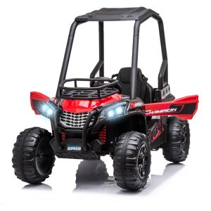 Homcom Macchina Elettrica Auto per Bambini 3-8 Anni Quad Elettrico Mini con USB, Lettore MP3 e Telecomando, Rossa e Nera,118x76x104cm