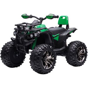 Homcom Quad per Bambini Elettrico 12V con Fari Funzionanti e Pedale, Batteria Ricaricabile, Età 3-5 Anni, 100x65x73cm, Verde