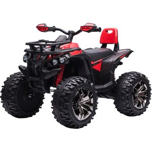 Homcom Quad per Bambini Elettrico 12V con Fari Funzionanti e Pedale, Batteria Ricaricabile, Età 3-5 Anni, 100x65x73cm, Rosso