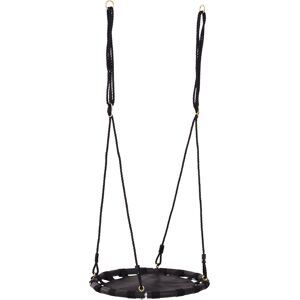 Homcom Altalena da Giardino con Rete Traspirante per Bambini Φ60x3.5cm Nero