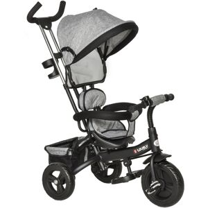 Homcom Triciclo per Bambini 18+ Mesi Pieghevole con Seduta Imbottita, Maniglione e Cestino 92x51x110cm