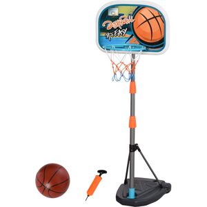 Homcom Set Canestro per Bambini Regolabile in Altezza, Palla da Basket, Base e Pompa Gonfiaggio Inclusi 32x65x126-158cm