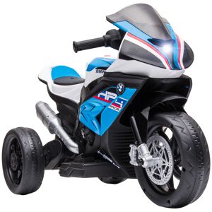 Homcom Moto per Bambini 18-60 Mesi Modello BMW HP4 con Fari, Musica e Pedali, in PP e Metallo, 82.5x42x54 cm, Blu